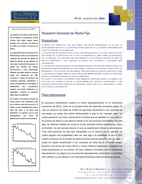 Research Semanal de Renta Fija - Bull Market Brokers SA