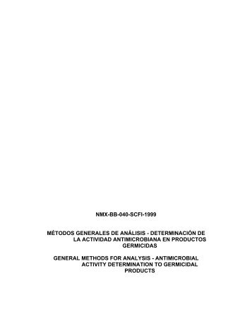 NMX-BB-040-SCFI-1999 MÉTODOS GENERALES DE ANÁLISIS ...