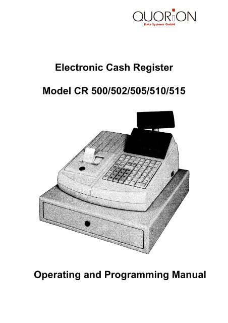 Operating And Programming Manual Quorion