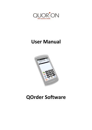 User Manual QOrder Software - QUORiON