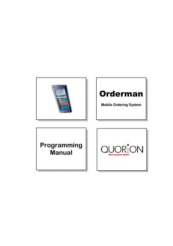 Orderman Programming Manual - QUORiON