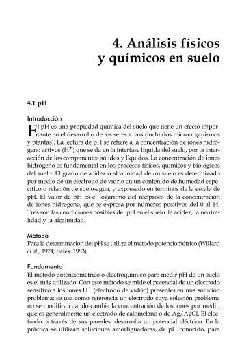 4. Análisis físicos y químicos en suelo