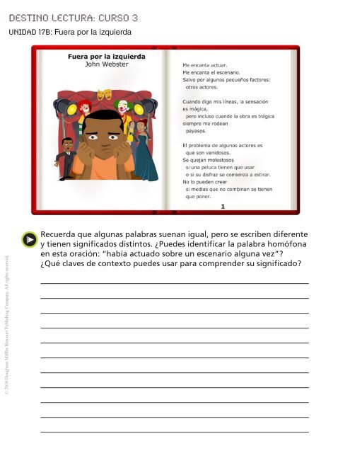 DESTINO LECTURA CURSO 3 Houghton Mifflin Harcourt