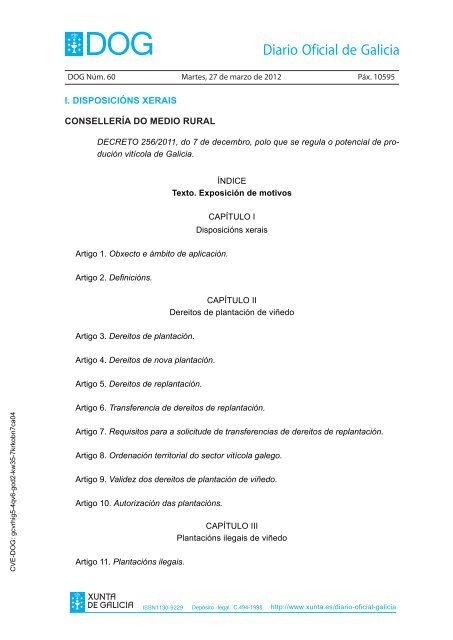 DECRETO 256/2011 - Medio Rural - Xunta de Galicia