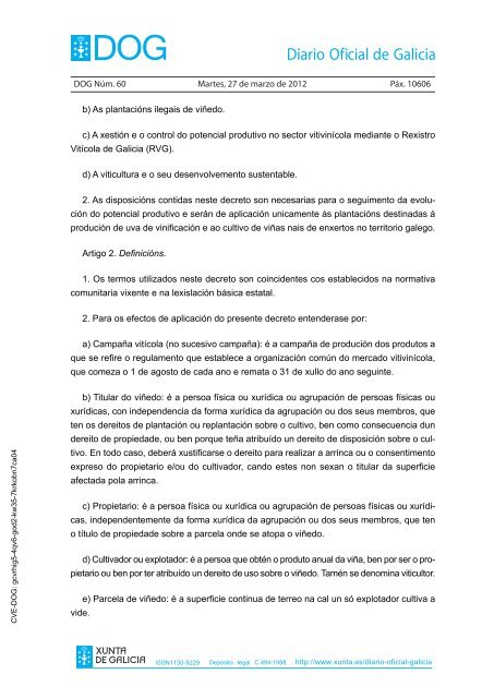 DECRETO 256/2011 - Medio Rural - Xunta de Galicia