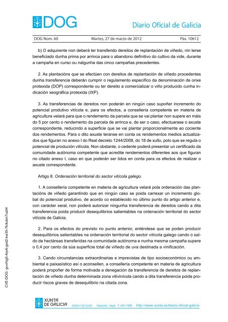 DECRETO 256/2011 - Medio Rural - Xunta de Galicia