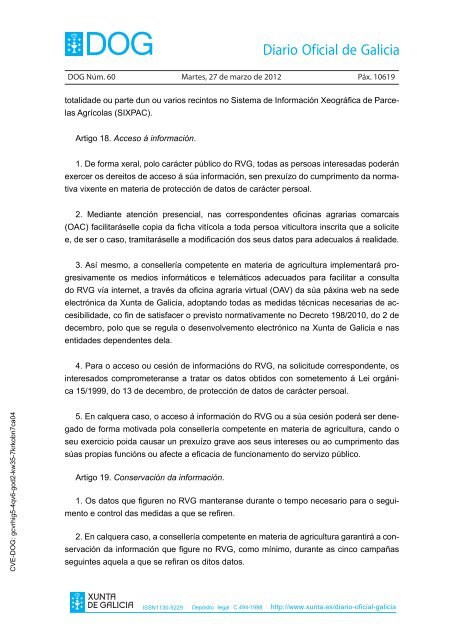 DECRETO 256/2011 - Medio Rural - Xunta de Galicia