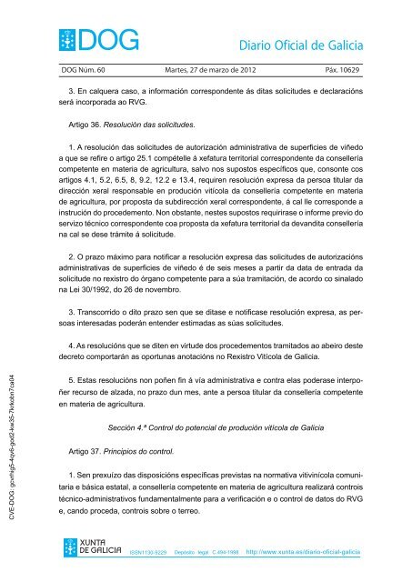 DECRETO 256/2011 - Medio Rural - Xunta de Galicia