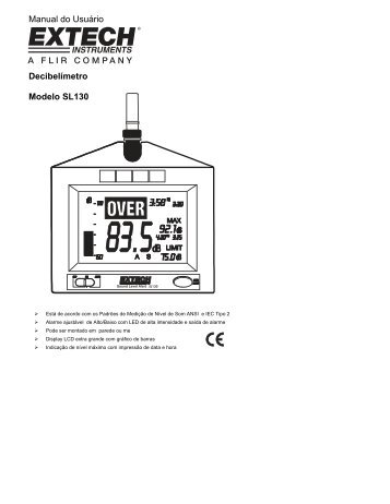 Manual do Usuário Decibelímetro Modelo SL130 - Extech Instruments