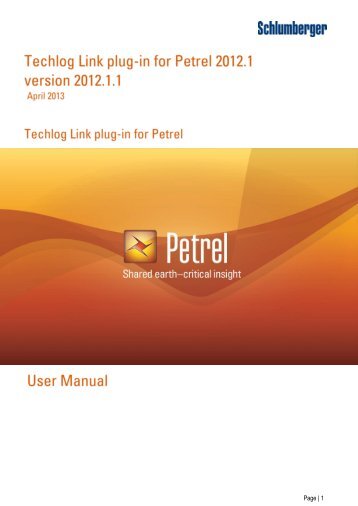 Techlog Link Plug-in for Petrel 2012.1.0 - Ocean - Schlumberger