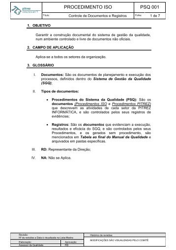 PSQ 001-Controle de Documentos e Registros-v1.0.pdf - Pitrez