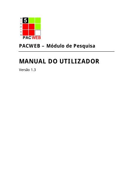 MANUAL DO UTILIZADOR - PORBASE 5