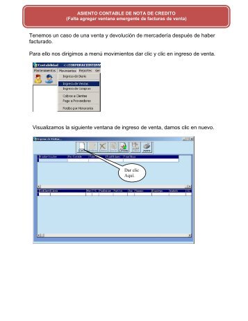 Asiento Contable de Nota de Credito - VisualCont