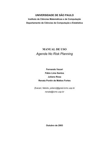 Manual de Uso: Agenda no Risk Planning - ICMC - USP