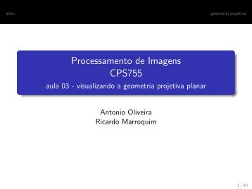 visualizando geometria projetiva 2D - LCG