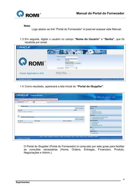 Manual do Portal do Fornecedor - Romi