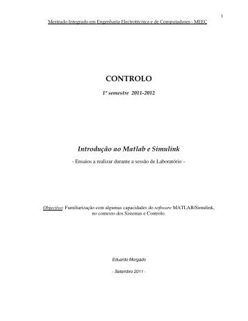 Introdução ao Matlab e Simulink