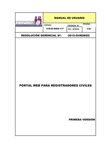 PORTAL WEB PARA REGISTRADORES CIVILES - Reniec