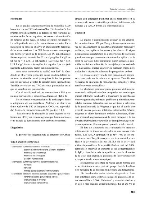 Infiltrados pulmonares eosinófilos - Alergología e Inmunología Clínica