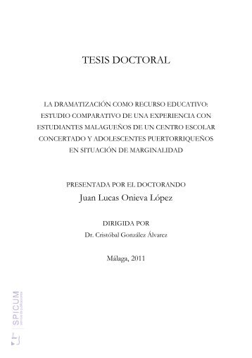 La dramatización como recurso educativo: estudio comparativo de ...