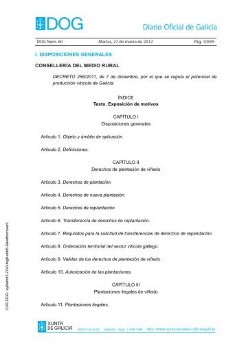 DECRETO 256/2011 - Medio Rural - Xunta de Galicia