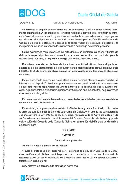 DECRETO 256/2011 - Medio Rural - Xunta de Galicia