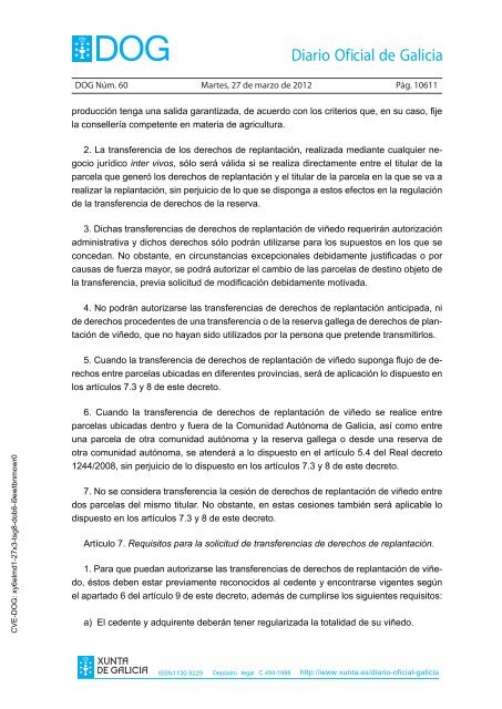 DECRETO 256/2011 - Medio Rural - Xunta de Galicia