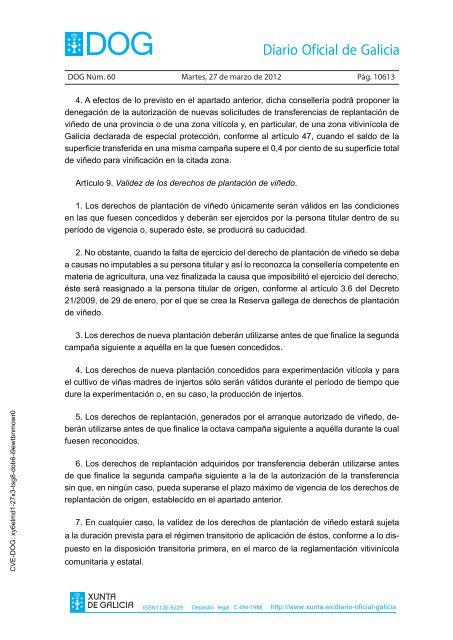 DECRETO 256/2011 - Medio Rural - Xunta de Galicia