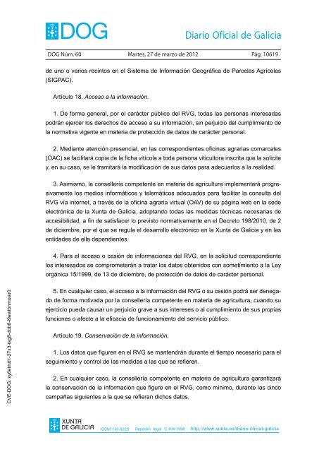 DECRETO 256/2011 - Medio Rural - Xunta de Galicia