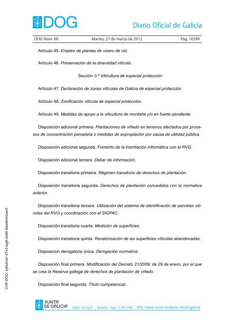 DECRETO 256/2011 - Medio Rural - Xunta de Galicia