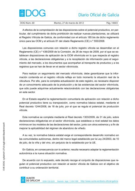 DECRETO 256/2011 - Medio Rural - Xunta de Galicia