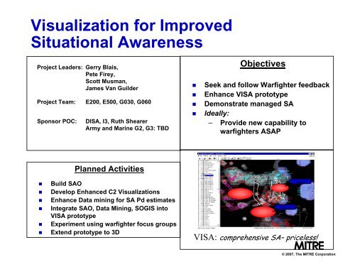 Visualization for Improved Situational Awareness - Mitre