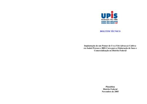 BOLETIM TÉCNICO Implantação de um Pomar de Uva (Vitis ... - Upis