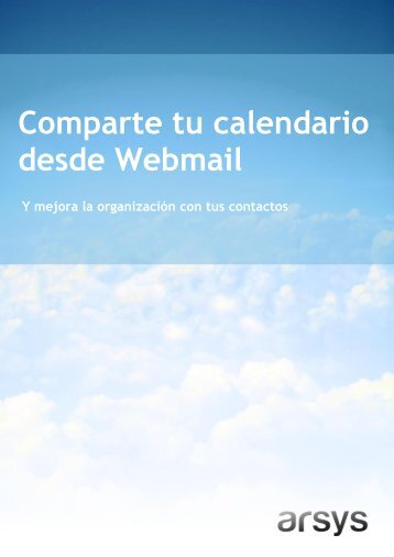 Comparte tu calendario desde Webmail - Arsys