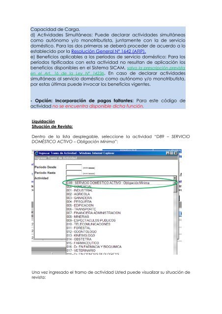 Pasos para efectuar la liquidación en el SICAM - Afip