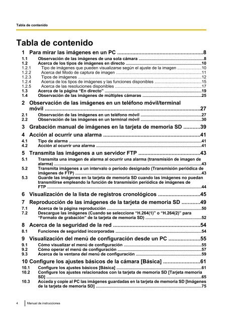 Manual de instrucciones Serie WV-SF430 - psn-web.net screenshot