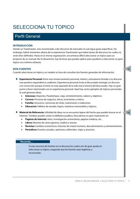 Seleccionando tu tema / Archivo PDF - Toastmasters International ...