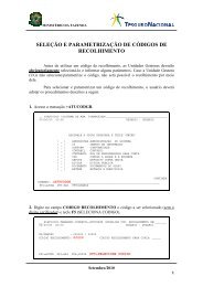 Seleção e Parametrização de Códigos de Recolhimento - Tesouro ...