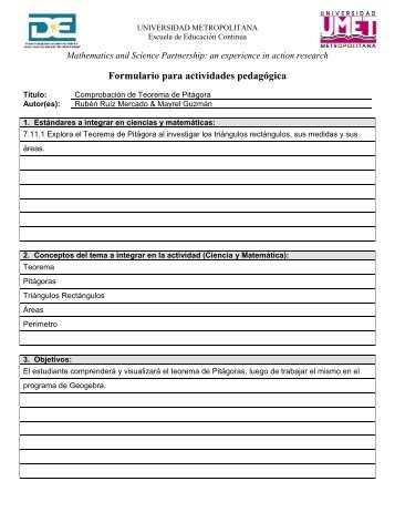 Comprobación Teorema de Pitágoras