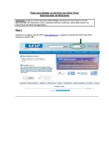 Pasos para delegar un Servicio con Clave Fiscal ... - Afip