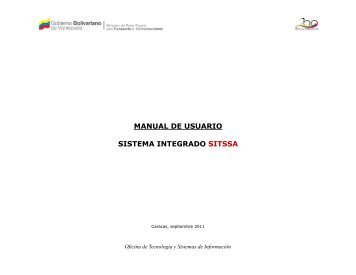 MANUAL DE USUARIO SISTEMA INTEGRADO SITSSA