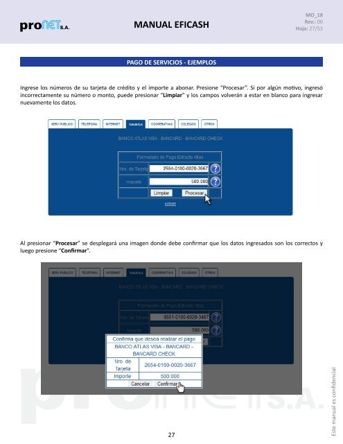 Manual Eficash - Pronet SA - Aqui Pago