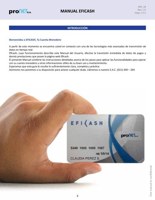 Manual Eficash - Pronet SA - Aqui Pago