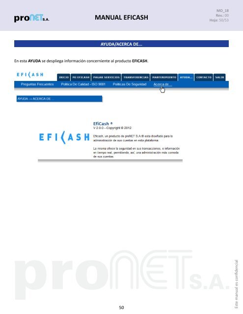 Manual Eficash - Pronet SA - Aqui Pago