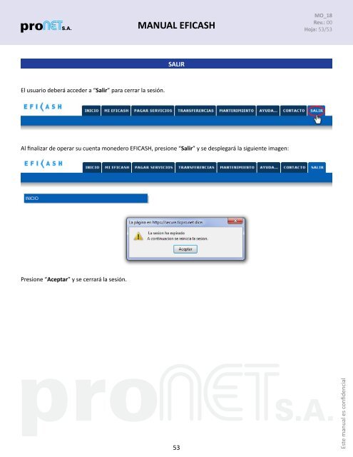 Manual Eficash - Pronet SA - Aqui Pago