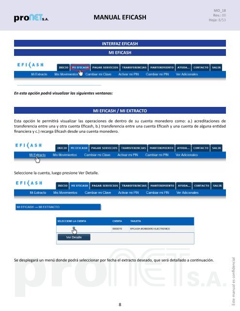 Manual Eficash - Pronet SA - Aqui Pago