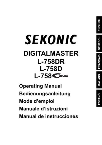 DIGITALMASTER L-758DR L-758D L-758 - Sekonic