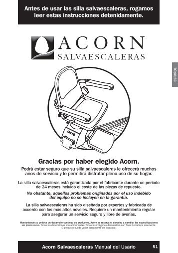 Acorn Salvaescaleras - Manual del Usario - ES - Acorn Stairlifts