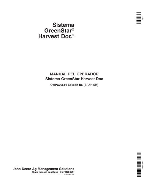 Sistema GreenStar Harvest Doc - StellarSupport - John Deere