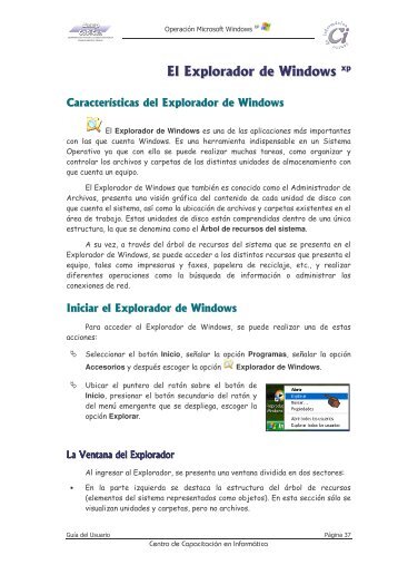 Guia del Usuario Operación Windows XP - El Explorador de ... - Anep